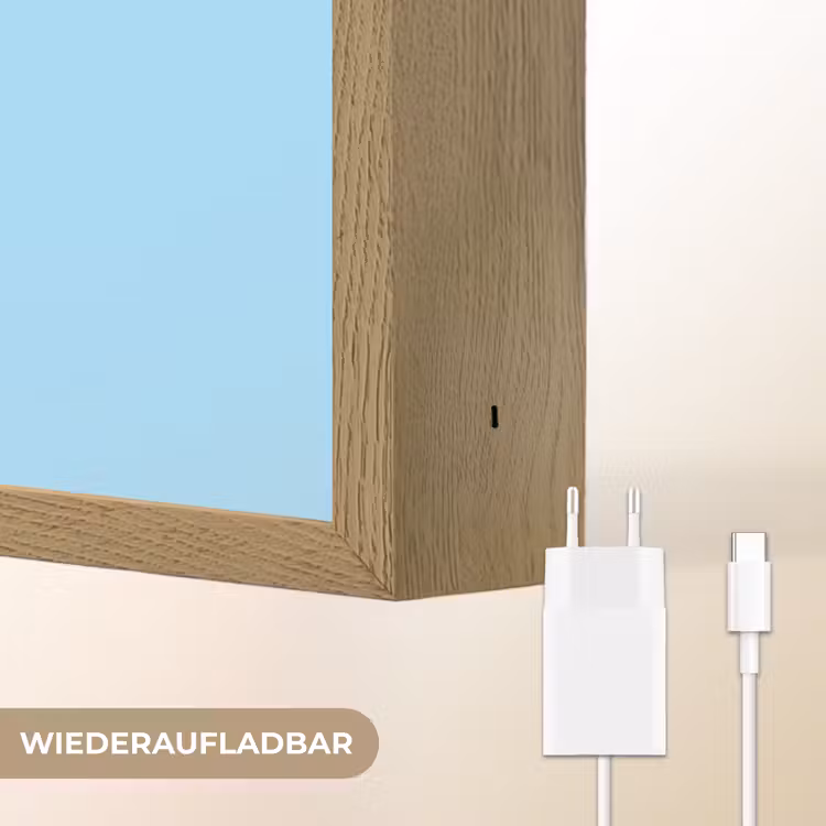 Blauw - Oranje - Just want to be happy & naked Light Box met batterij (Wandlamp) middel -USP_websiteoplaadbaarDE
