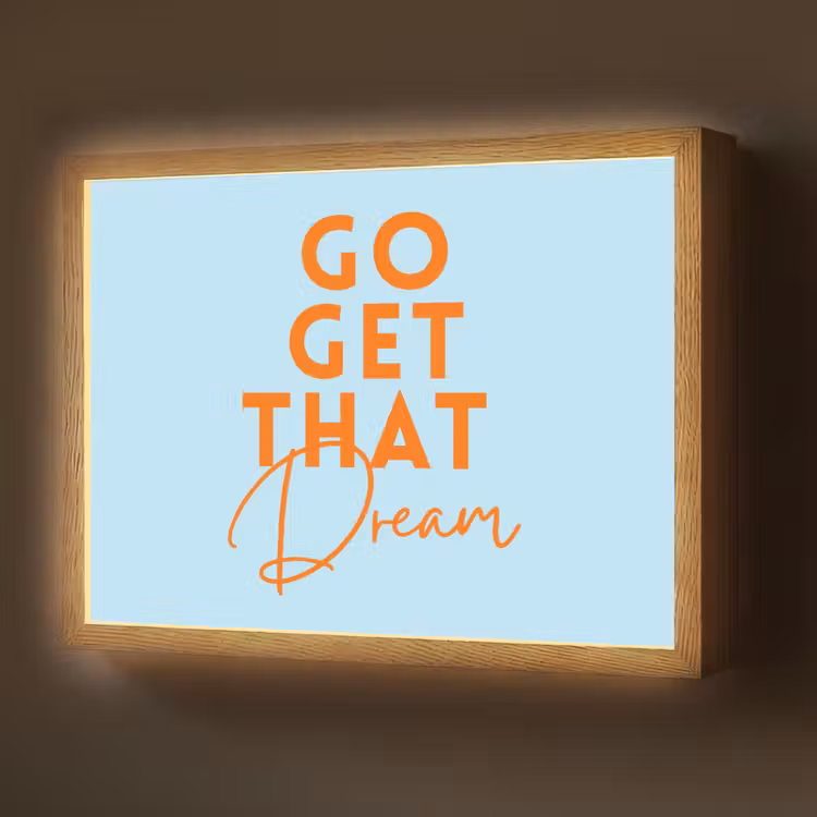 Blauw - Oranje - Tekst Light Box met batterij (Wandlamp) middel -z3d_website