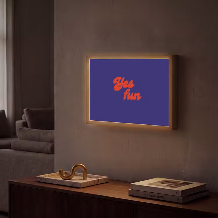 Blauw - Rood - Yes fun - 3D Light Box met batterij (Wandlamp) middel -sfeer1