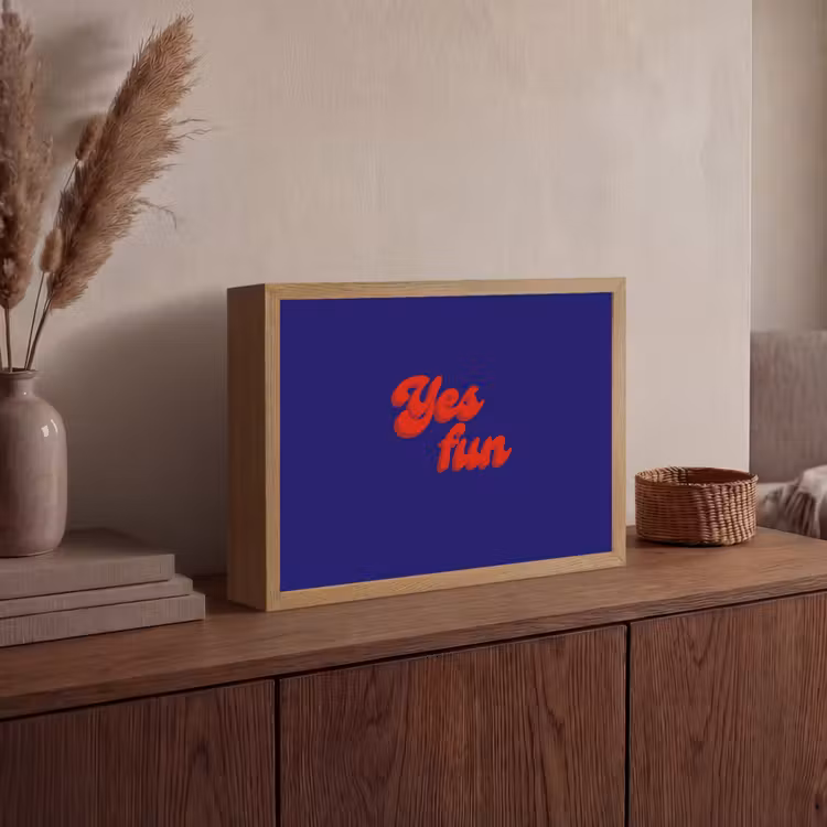 Blauw - Rood - Yes fun - 3D Light Box met batterij (Wandlamp) middel -sfeer2