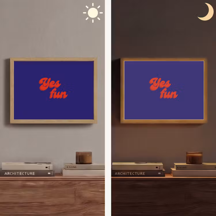 Blauw - Rood - Yes fun - 3D Light Box met batterij (Wandlamp) middel -sfeer3