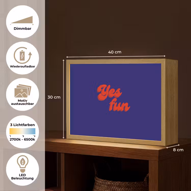 Blauw - Rood - Yes fun - 3D Light Box met batterij (Wandlamp) middel -USP_websiteoverzichtDE
