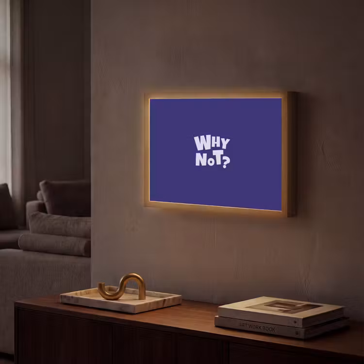 Blauw - Why not - Minimalistisch Light Box met batterij (Wandlamp) middel -sfeer1