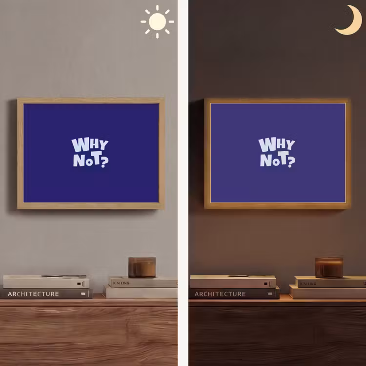 Blauw - Why not - Minimalistisch Light Box met batterij (Wandlamp) middel -sfeer3