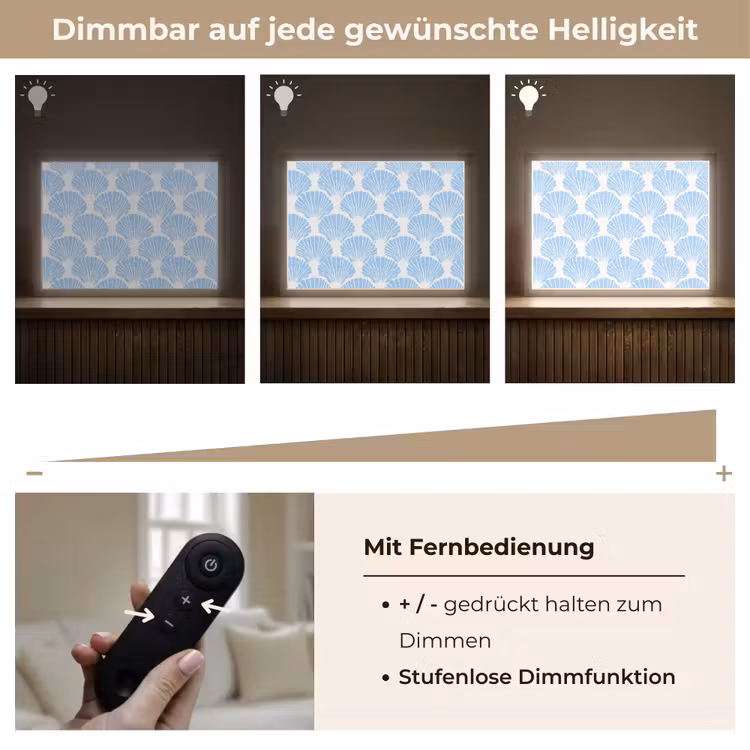 Blauw - Wit - Schelpen - Grafisch - Structuur Light Box met batterij (Wandlamp) middel 907 -USP_dimbaarDE