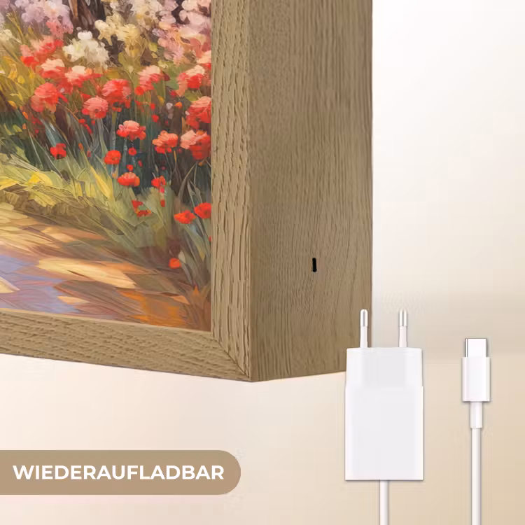 Bloemen - Bomen - Kunst - Watercolor Light Box met batterij (Wandlamp) middel -USP_websiteoplaadbaarDE