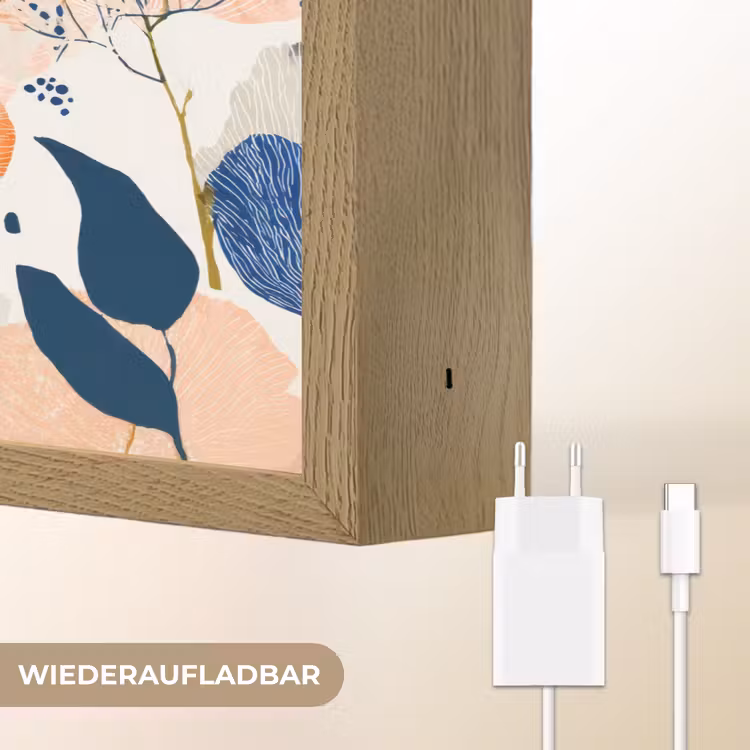 Bloemen - Botanisch - Kleurrijk Light Box met batterij (Wandlamp) middel 907 -USP_websiteoplaadbaarDE