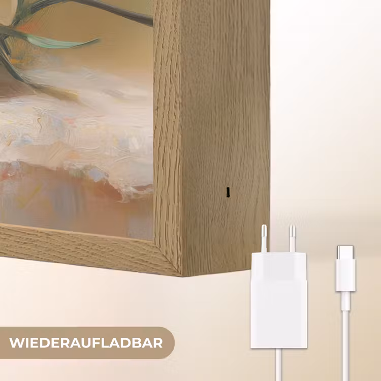 Bloemen - Eieren - Geschilderd Light Box met batterij (Wandlamp) middel -USP_websiteoplaadbaarDE