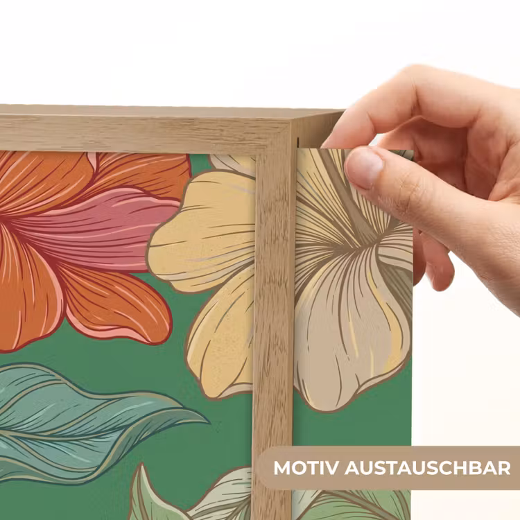 Lightbox - Wandleuchte - Blumen – Grün – Illustration - Bloemen - Groen - Illustratie Light Box met kabel (Wandlamp) klein