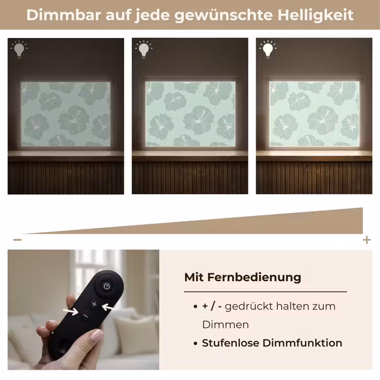 Bloemen - Hibiscus - Mint Light Box met batterij (Wandlamp) middel 907 -USP_dimbaarDE