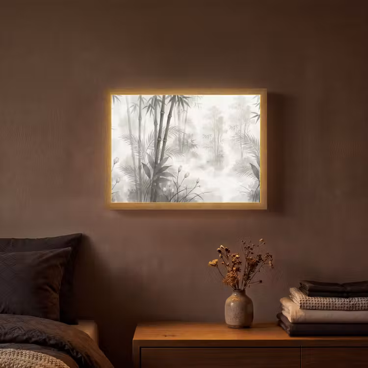 Bloemen - Knop - Tuin - Illustratie - Wit Light Box met batterij (Wandlamp) middel -sfeer4