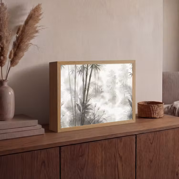 Bloemen - Knop - Tuin - Illustratie - Wit Light Box met batterij (Wandlamp) middel -sfeer2