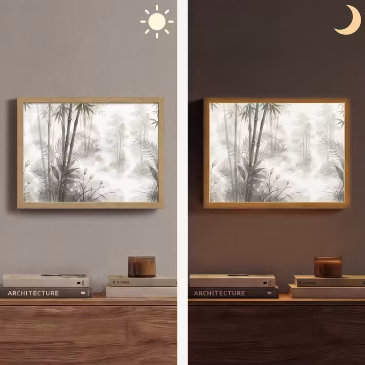 Bloemen - Knop - Tuin - Illustratie - Wit Light Box met batterij (Wandlamp) middel -sfeer3