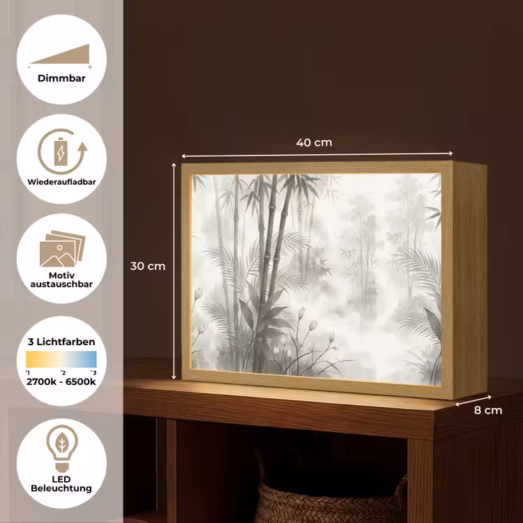 Bloemen - Knop - Tuin - Illustratie - Wit Light Box met batterij (Wandlamp) middel -USP_websiteoverzichtDE