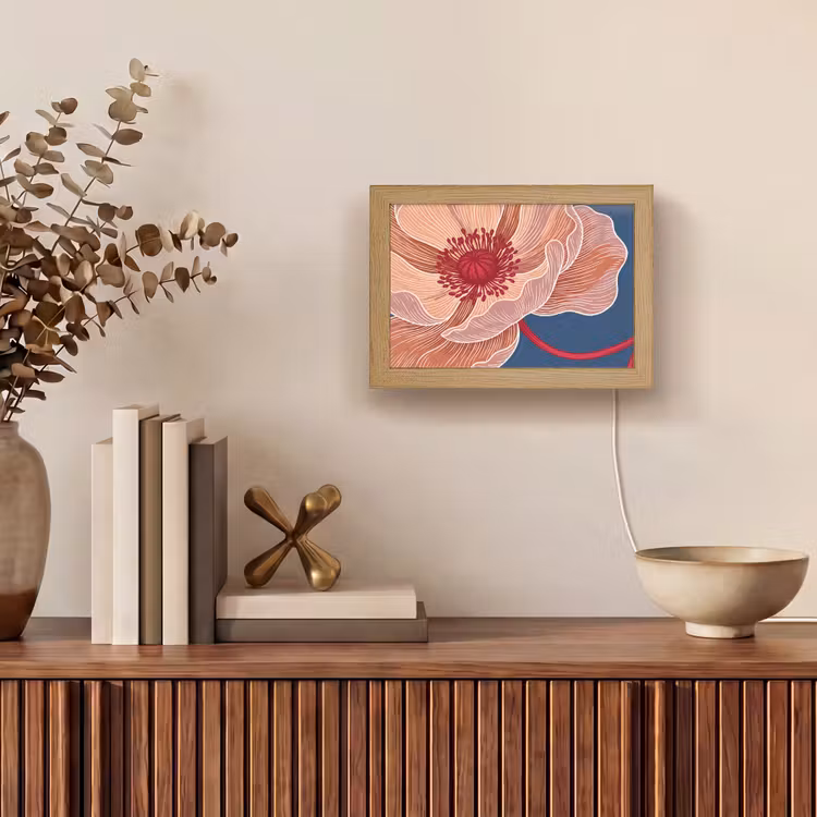 Lightbox - Wandleuchte - Blumen – Modern – Abstrakt - Bloemen - Modern - Abstract Light Box met kabel (Wandlamp) klein
