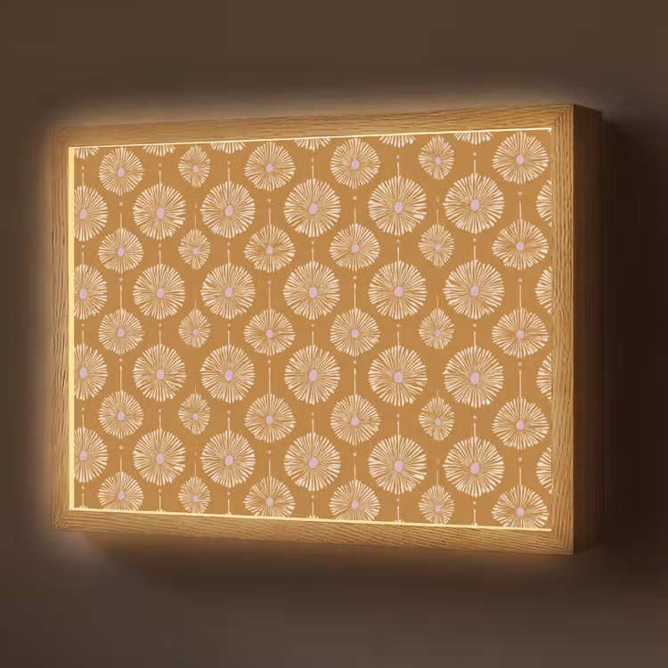 Bloemen - Modern - Oker Light Box met batterij (Wandlamp) middel 907 -z3d_website