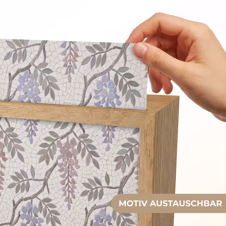 Bloemen - Mozaïek - Natuur - Patroon - Paars Light Box met kabel (Wandlamp) klein -USP_websiteprintDE