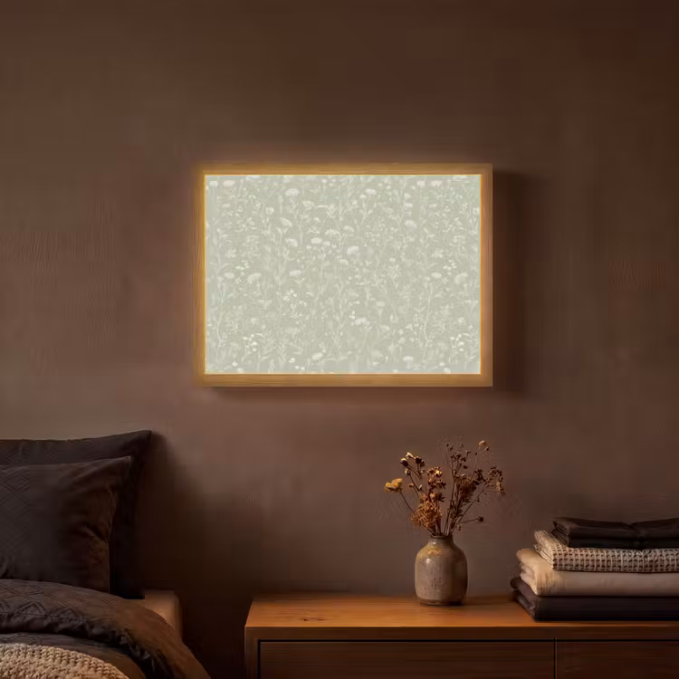 Bloemen - Patroon - Groen Light Box met batterij (Wandlamp) middel 907 -sfeer4