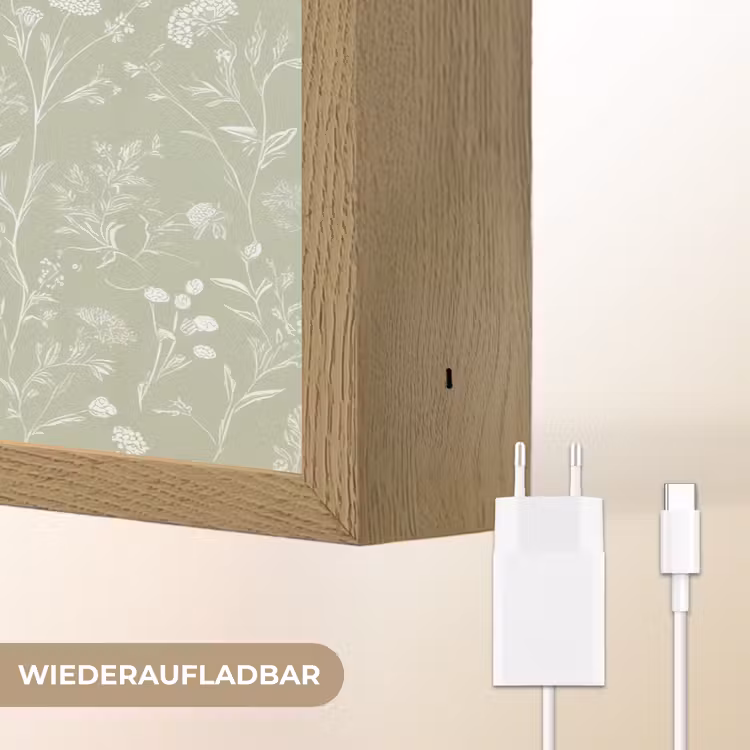 Bloemen - Patroon - Groen Light Box met batterij (Wandlamp) middel 907 -USP_websiteoplaadbaarDE