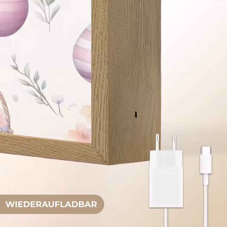 Bloemen - Paaseieren - Patroon Light Box met batterij (Wandlamp) middel -USP_websiteoplaadbaarDE