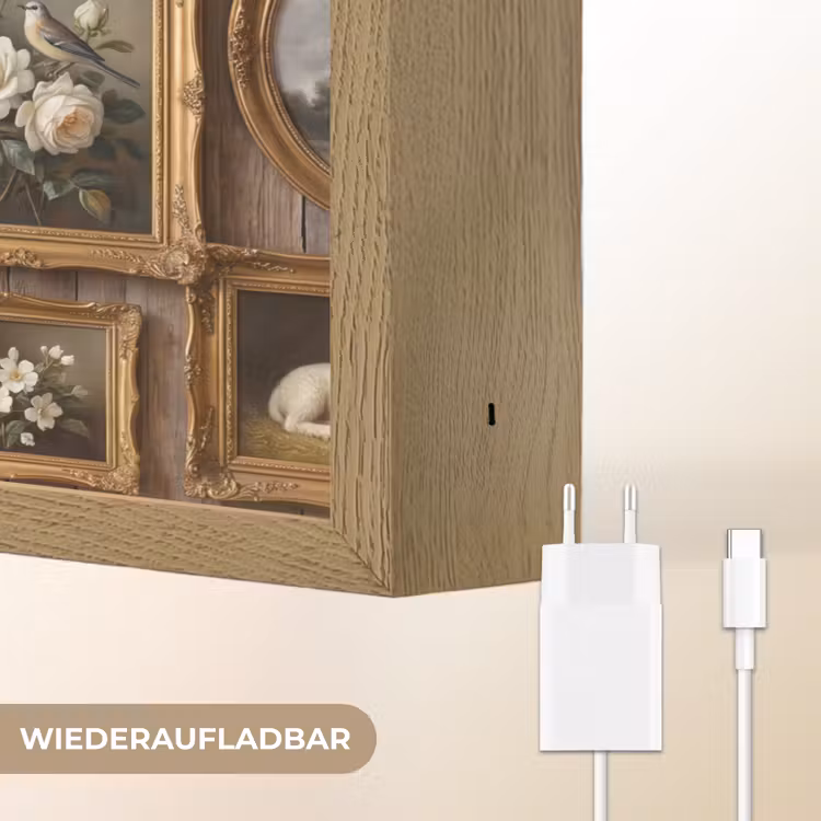 Bloemen - Rozen - Klassiek - Vaas - Kleurrijk Light Box met batterij (Wandlamp) middel -USP_websiteoplaadbaarDE