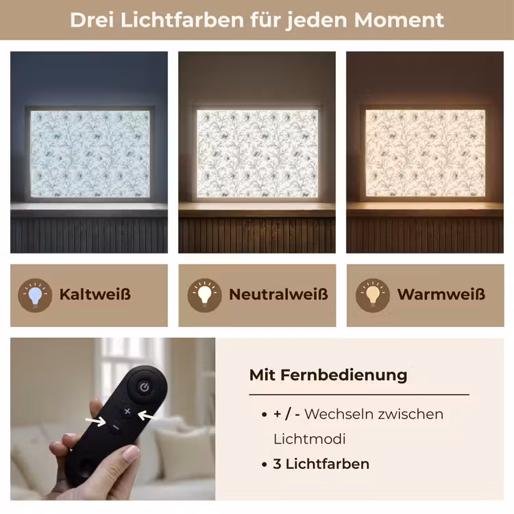 Bloemen - Getekend - Groen Light Box met batterij (Wandlamp) middel 907 -USP_lichtkleurDE