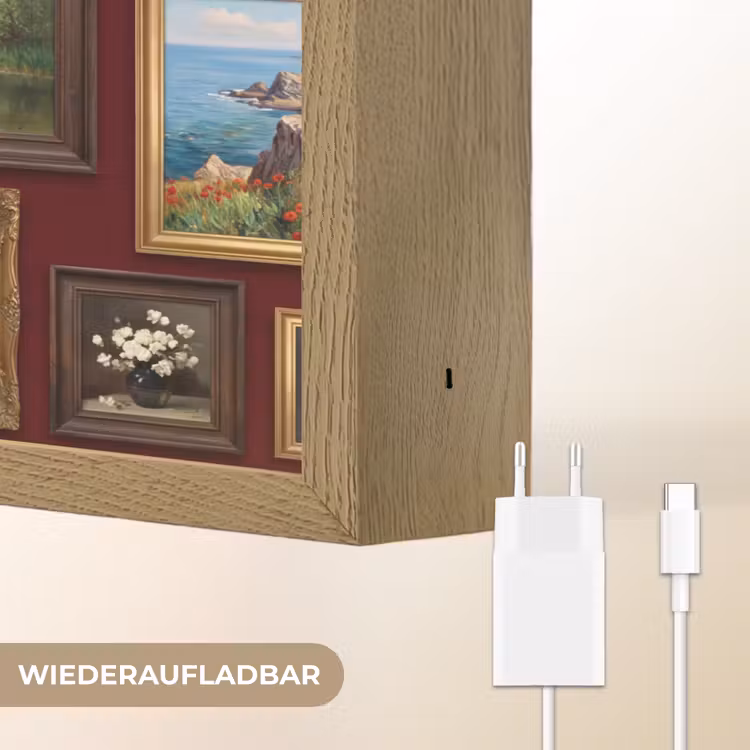 Bloemen - Vaas - Klassiek - Kunst - Rood Light Box met batterij (Wandlamp) middel -USP_websiteoplaadbaarDE