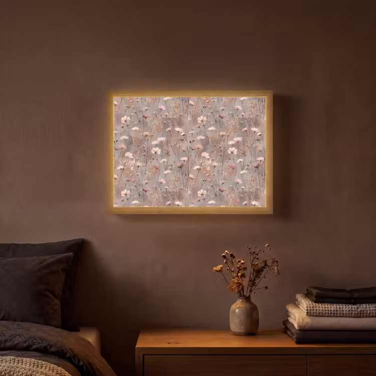 Bloemen - Wild - Pastel Light Box met batterij (Wandlamp) middel 907 -sfeer4