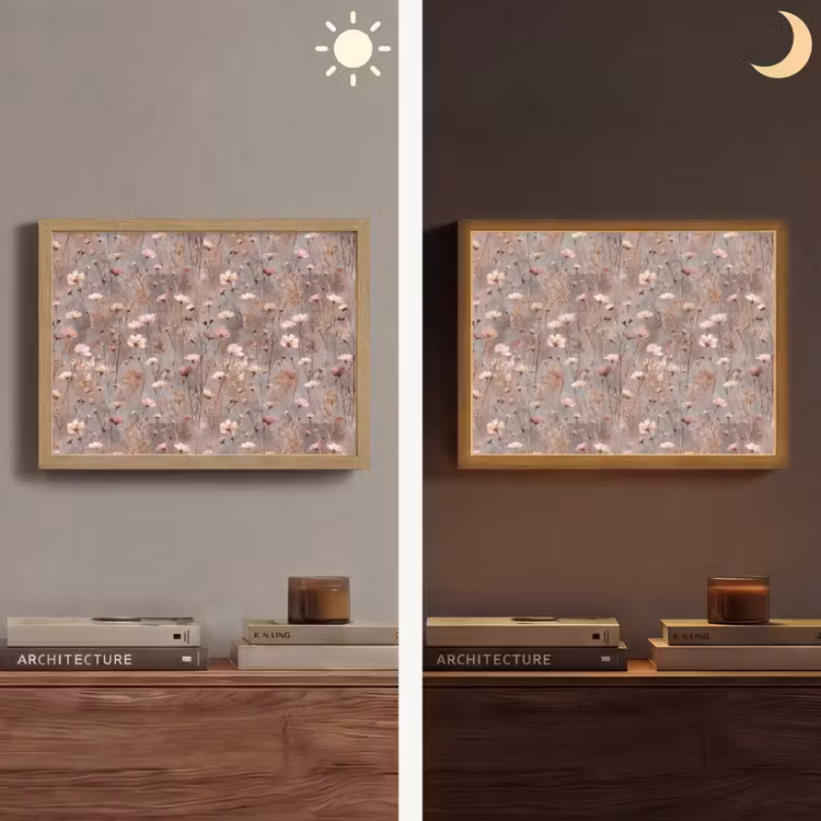 Bloemen - Wild - Pastel Light Box met batterij (Wandlamp) middel 907 -sfeer3