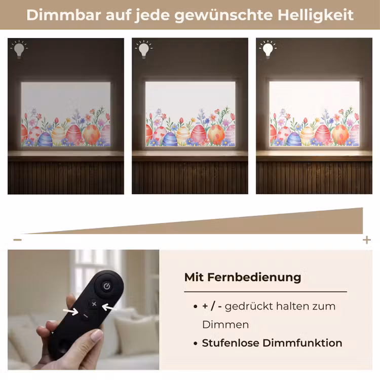 Bloementuin - Kleurrijk - Eieren Light Box met batterij (Wandlamp) middel -USP_dimbaarDE