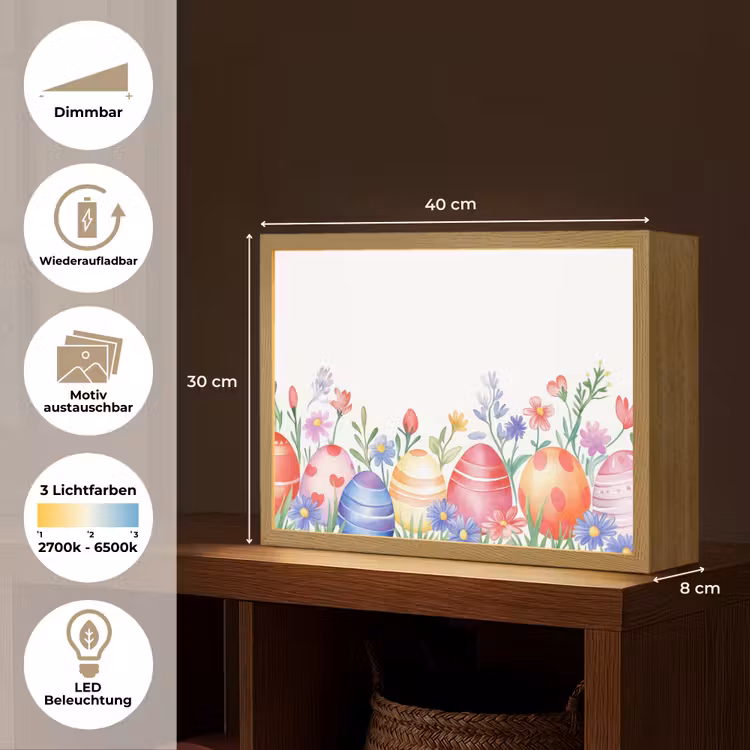 Bloementuin - Kleurrijk - Eieren Light Box met batterij (Wandlamp) middel -USP_websiteoverzichtDE