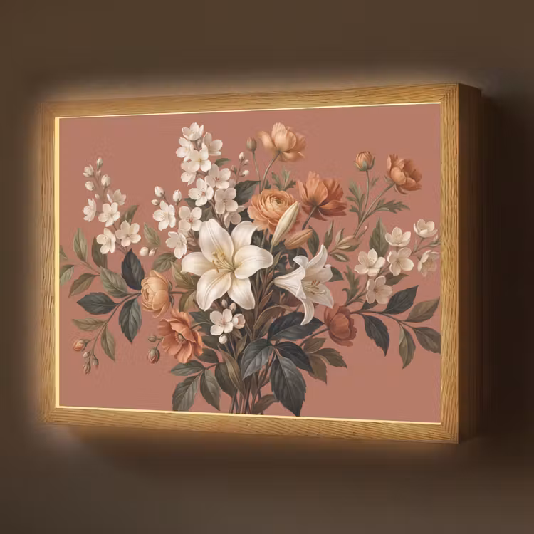 Boeket - Retro - Kleurrijk Light Box met batterij (Wandlamp) middel -z3d_website