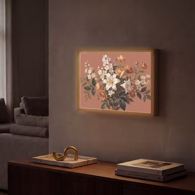 Boeket - Retro - Kleurrijk Light Box met batterij (Wandlamp) middel -sfeer1