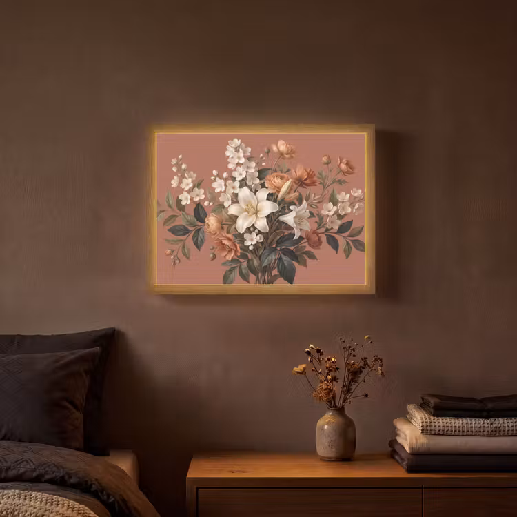 Boeket - Retro - Kleurrijk Light Box met batterij (Wandlamp) middel -sfeer4