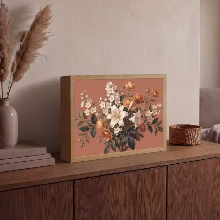 Boeket - Retro - Kleurrijk Light Box met batterij (Wandlamp) middel -sfeer2