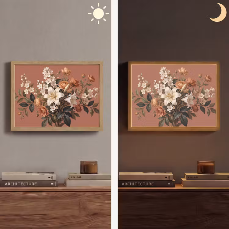 Boeket - Retro - Kleurrijk Light Box met batterij (Wandlamp) middel -sfeer3