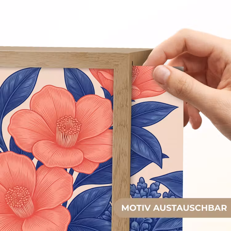 Lightbox - Wandleuchte - Blüten – Blätter – Botanik - Bloemen - Bladeren - Botanisch Light Box met kabel (Wandlamp) klein