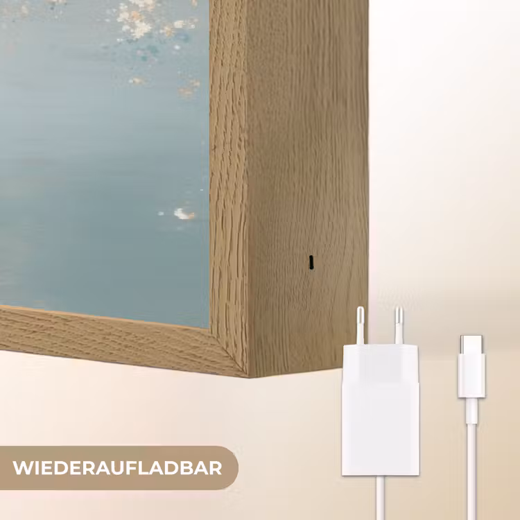 Bloesems - Minimalistisch - Wateroppervlak - Boot Light Box met batterij (Wandlamp) middel -USP_websiteoplaadbaarDE