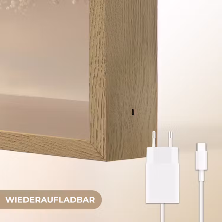 Bloesems - Wit - Boot - Minimalistisch Light Box met batterij (Wandlamp) middel -USP_websiteoplaadbaarDE