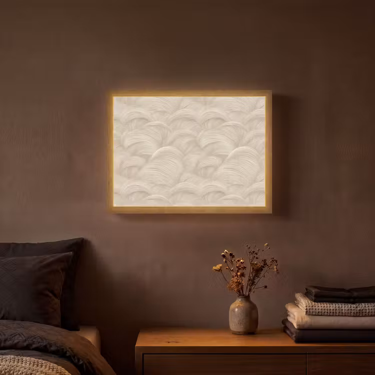Bogen - Patroon - Beige Light Box met batterij (Wandlamp) middel 907 -sfeer4