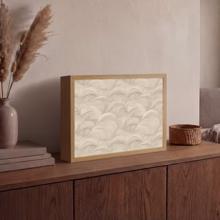 Bogen - Patroon - Beige Light Box met batterij (Wandlamp) middel 907 -sfeer2