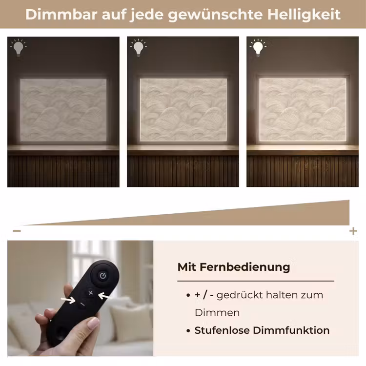 Bogen - Patroon - Beige Light Box met batterij (Wandlamp) middel 907 -USP_dimbaarDE
