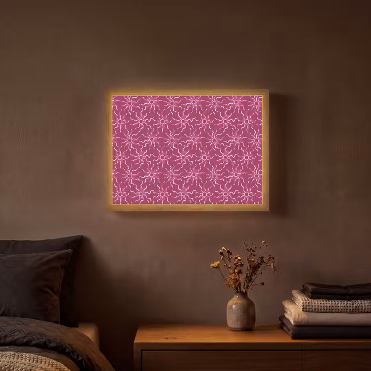Bohemian - Zon - Magenta Light Box met batterij (Wandlamp) middel 907 -sfeer4