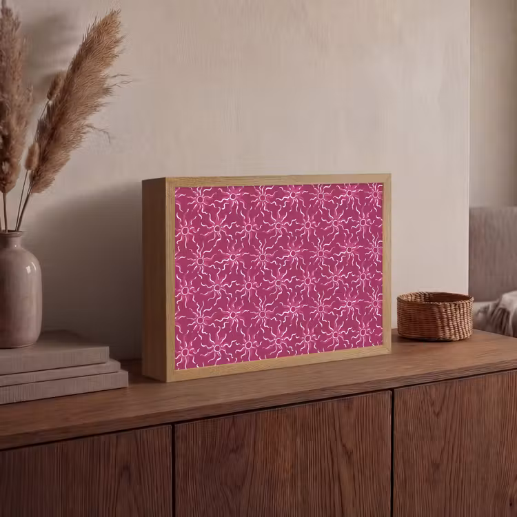 Bohemian - Zon - Magenta Light Box met batterij (Wandlamp) middel 907 -sfeer2