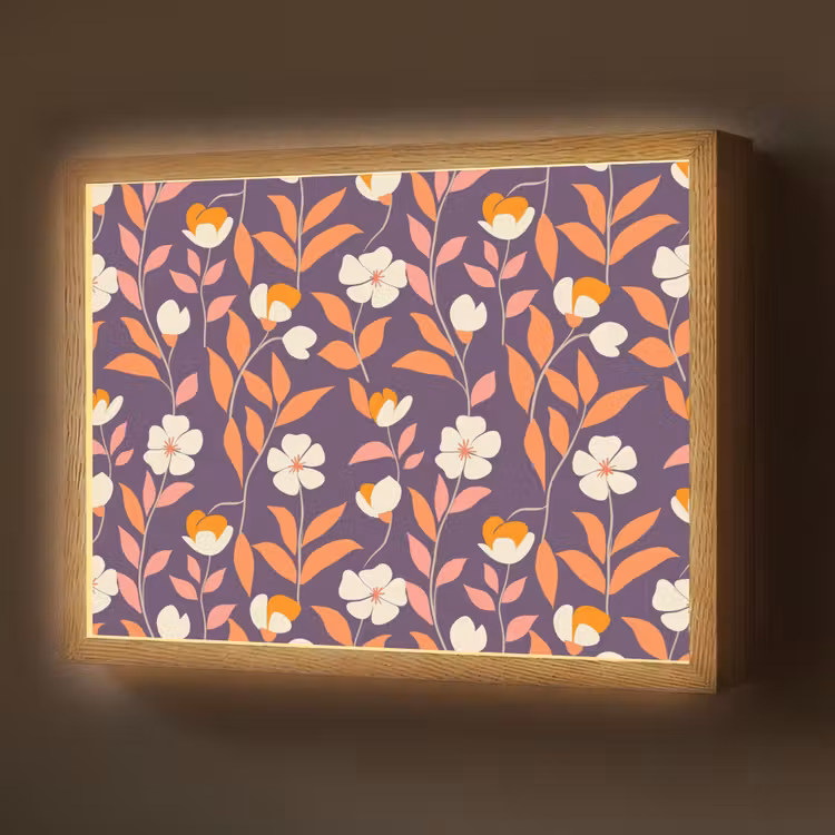 Boho - Vintage - Paars Light Box met batterij (Wandlamp) middel 907 -z3d_website