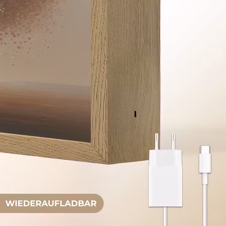 Bootje - Blaadjes - Goud - Water Light Box met batterij (Wandlamp) middel -USP_websiteoplaadbaarDE