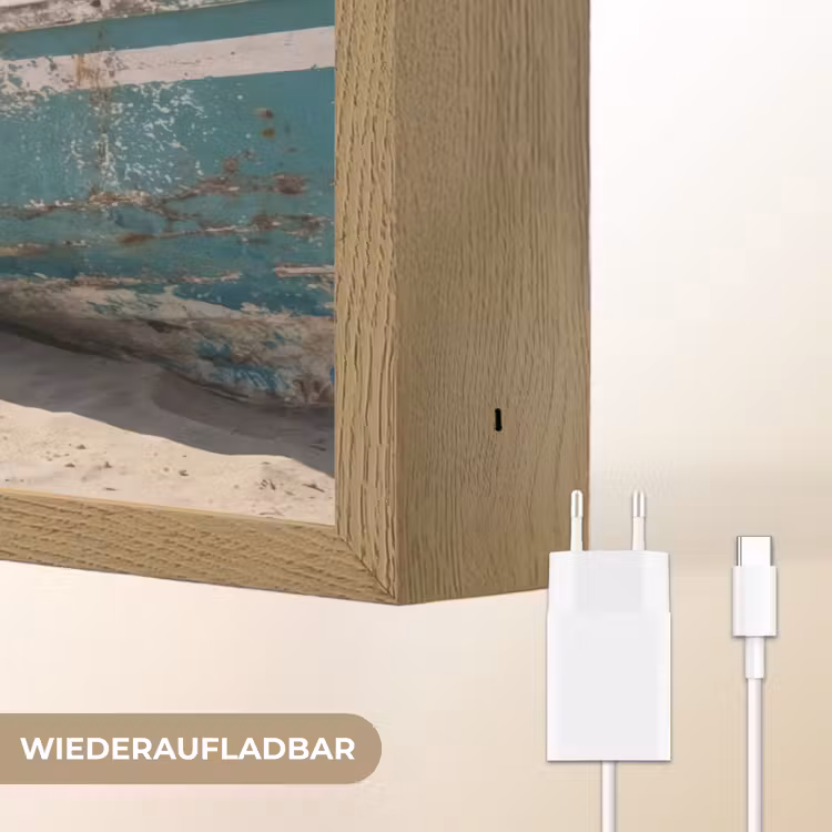 Boot - Zandstrand - Zee Light Box met batterij (Wandlamp) middel -USP_websiteoplaadbaarDE