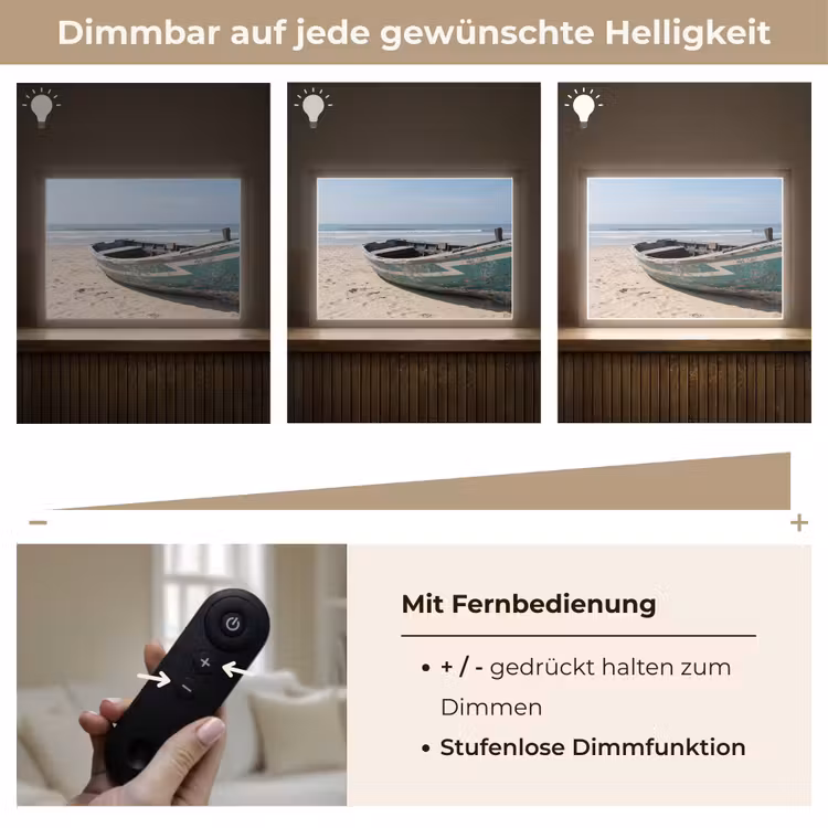 Boot - Zandstrand - Zee Light Box met batterij (Wandlamp) middel -USP_dimbaarDE