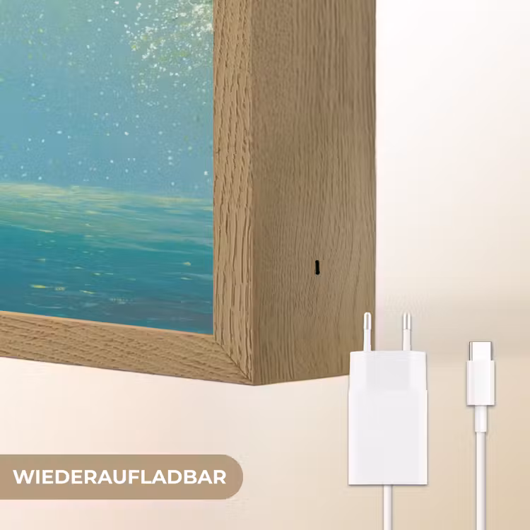 Bootje - Water - Bladeren - Bloesems Light Box met batterij (Wandlamp) middel -USP_websiteoplaadbaarDE