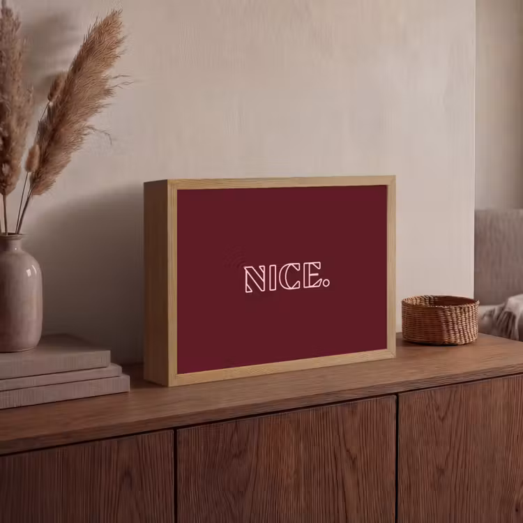 Bordeaux - Nice - minimalistisch Light Box met batterij (Wandlamp) middel -sfeer2